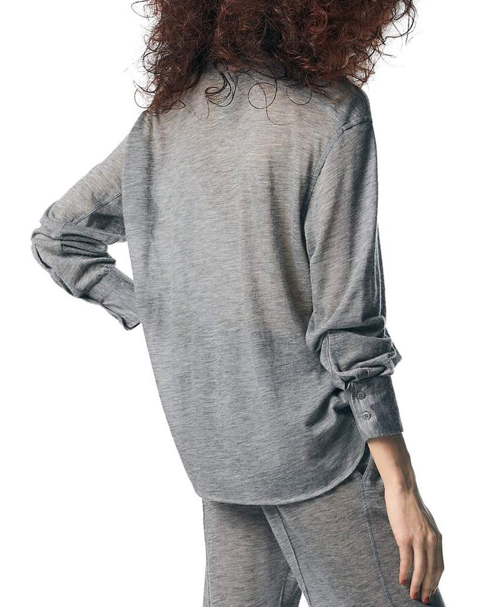 Grey Melange Cashmere Relaxed Shirt