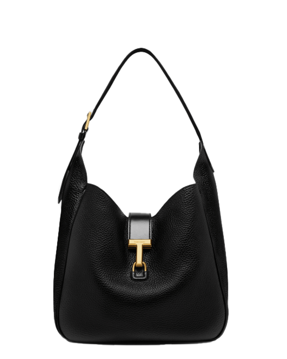 Medium Leather Monarch Hobo Bag in Black