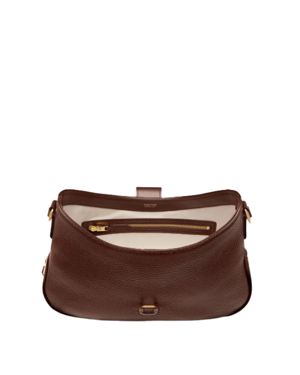 Medium Tara Crazy Grain Leather Bag in Saddle Brown