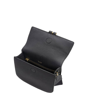 Mini Tara Leather Crossbody Bag in Black