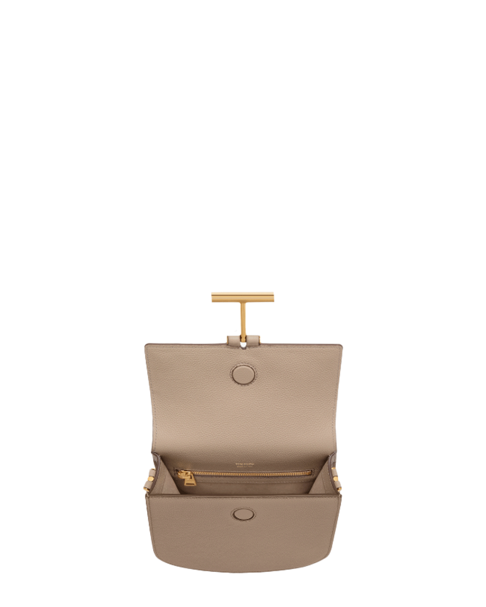 Mini Tara Grained Leather Crossbody in Light Beige