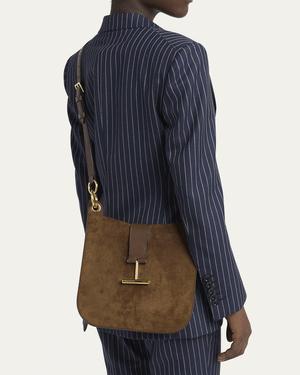 Small Tara Hobo Suede Crossbody in Whisky