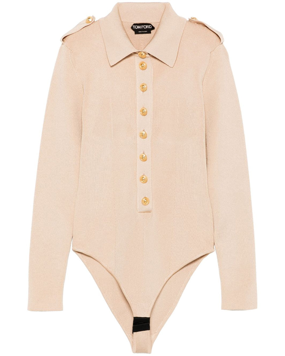 Soft Beige Long Sleeve Slinky Bodysuit