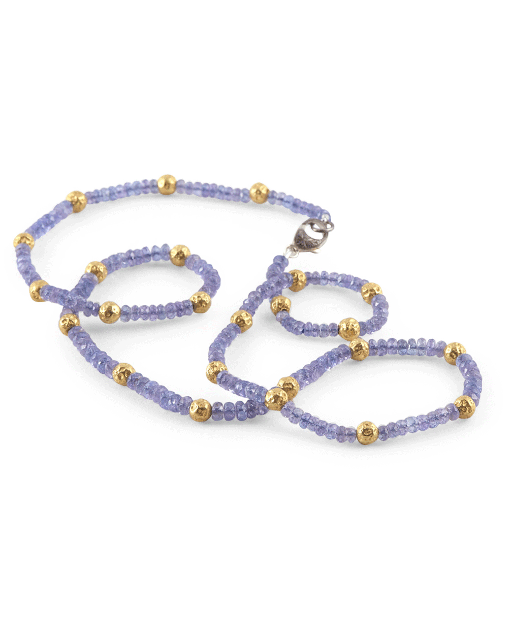 Tanzanite Beaded Ball Necklace