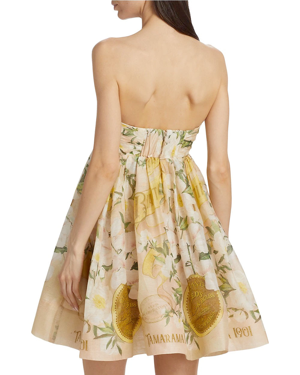Blush Garden Coaster Strapless Ruched Mini Dress