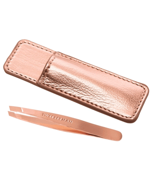 Rose Gold Mini Slant Tweezer with Case