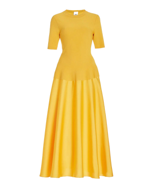 Goldenrod Marionne Crewneck Midi Dress