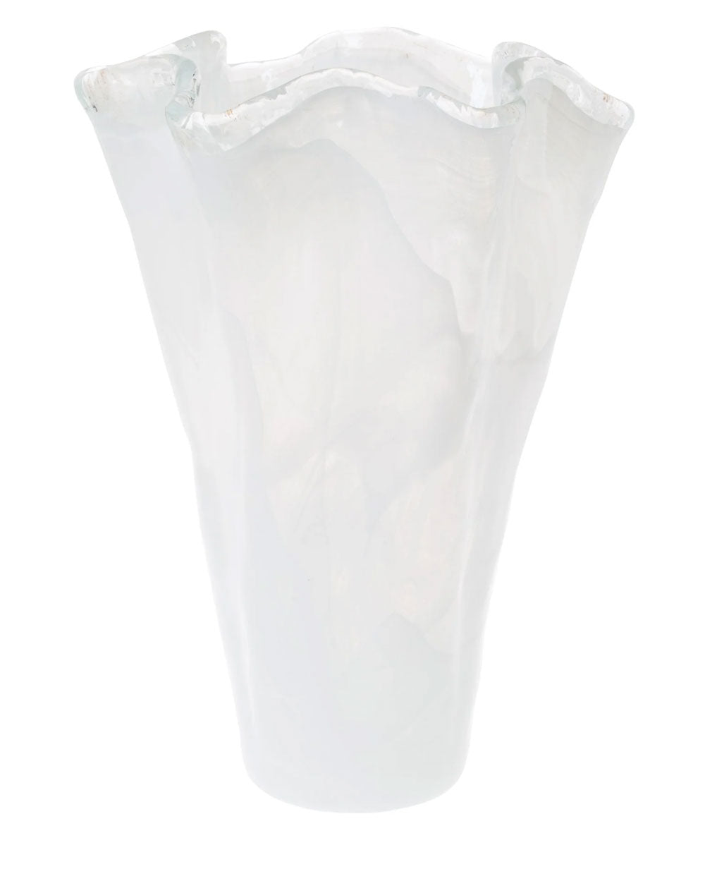 Large White Glass Vase