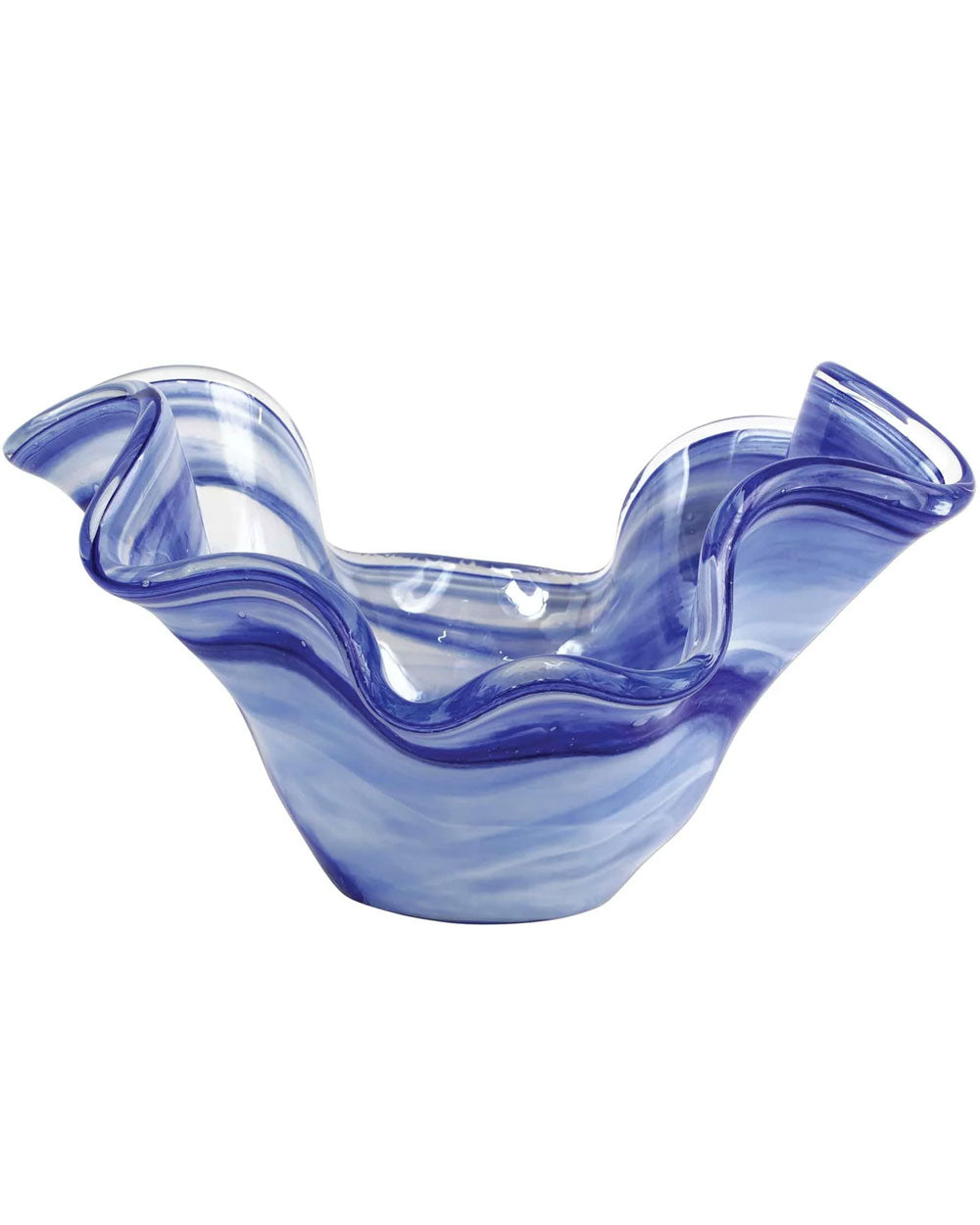 Onda Medium Glass Bowl in Cobalt