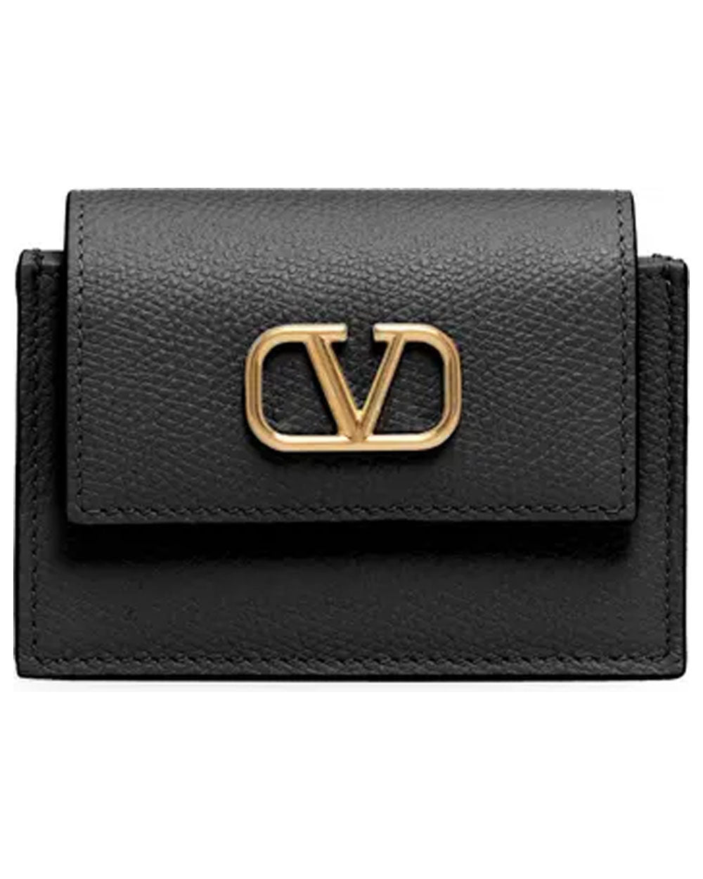 Valentino Garavani Black Logo Card Holder