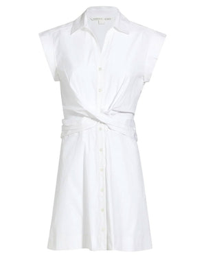 White Nagano Twist Shirtdress
