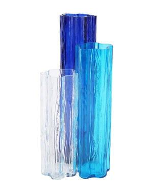 Blue Flora Glass Vase