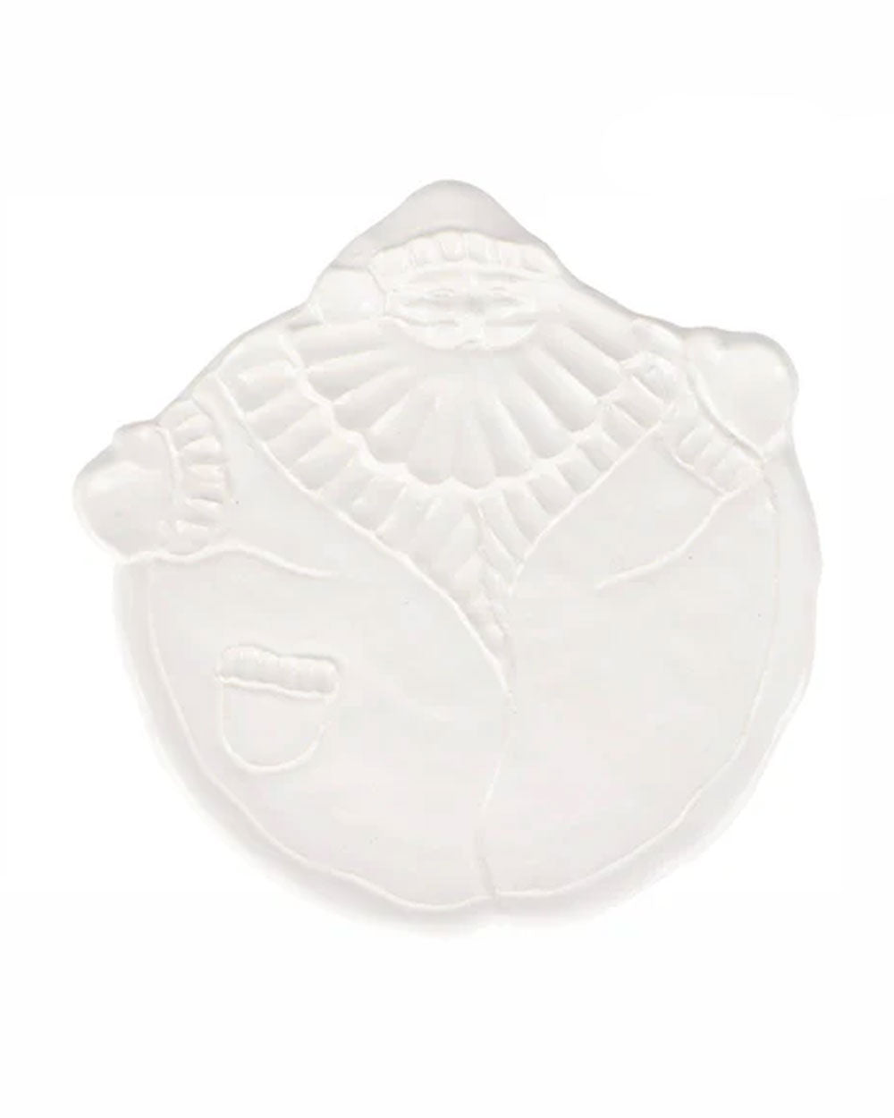 White Pietra Natale Figural Santa Salad Plate