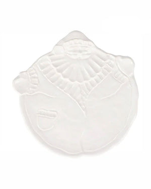 White Pietra Natale Figural Santa Salad Plate