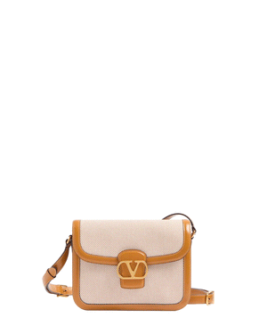 9TO5 Canvas Shoulder Bag in Beige