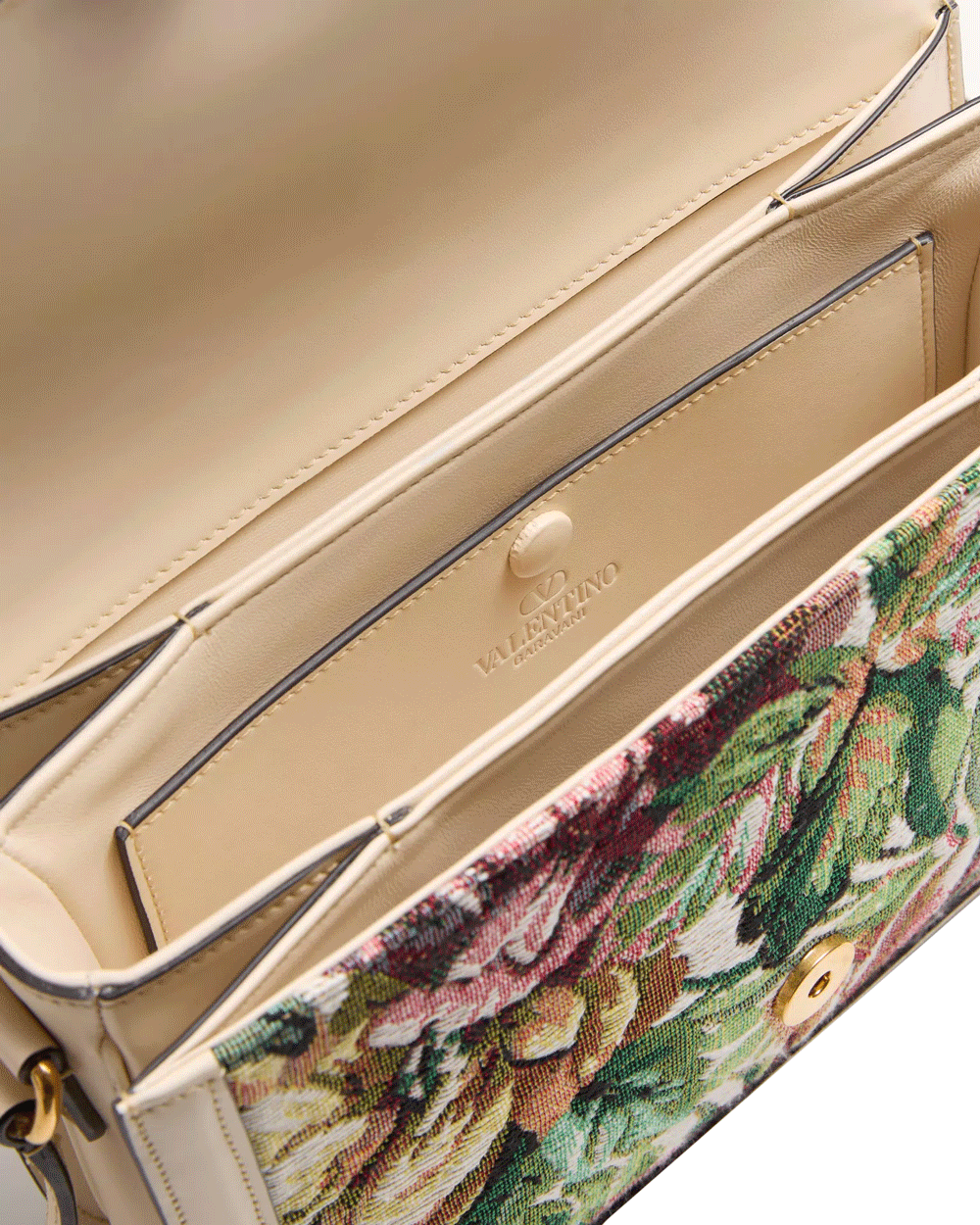 9To5 Jacquard Shoulder Bag in Multicolor and Cream