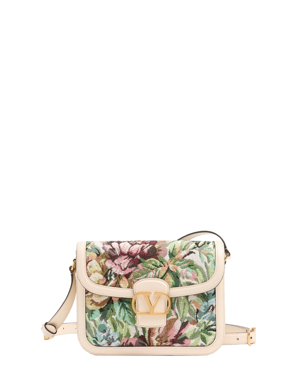 9To5 Jacquard Shoulder Bag in Multicolor and Cream