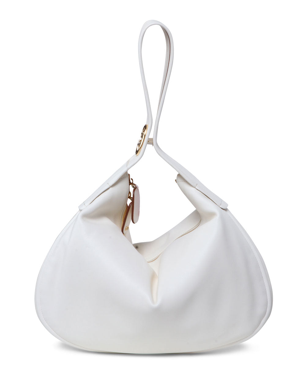 Go Large Leather Hobo Bag in Ivory