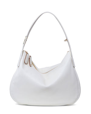 Go Large Leather Hobo Bag in Ivory