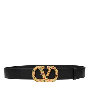 Jewel VLogo Signature Belt in Multicolor and Nero