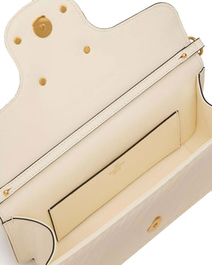 Locó Pleated Nappa Shoulder Bag in Ivory