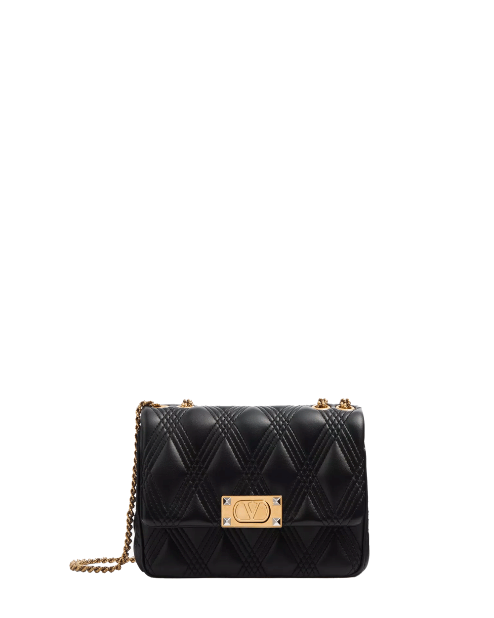 Medium Quiltie 67 Shoulder Bag in Nero