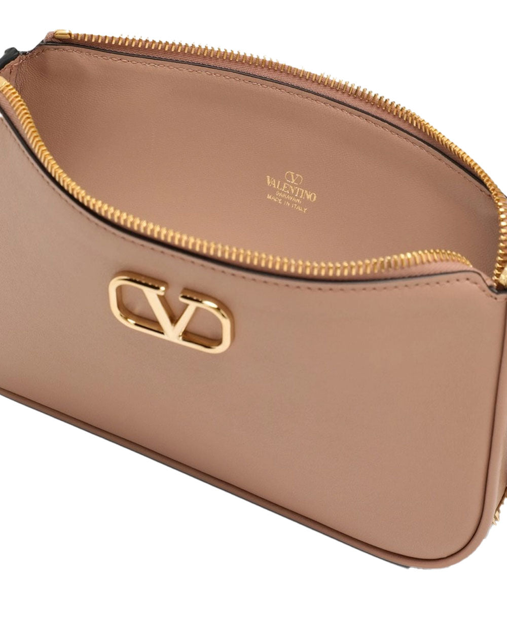 Mini VLogo Signature Calfskin Crossbody Bag in Rose Cannelle