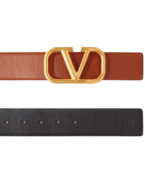 Reversible VLogo Signature 40mm Belt in Selleria and Black