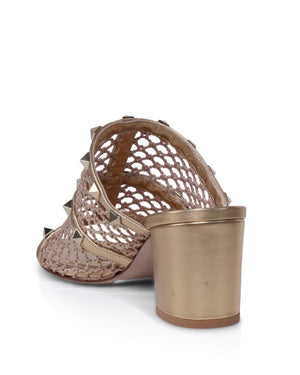 Rockstud Caged 60mm Mule in Gold