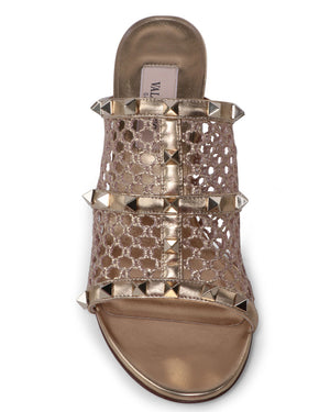 Rockstud Caged 60mm Mule in Gold