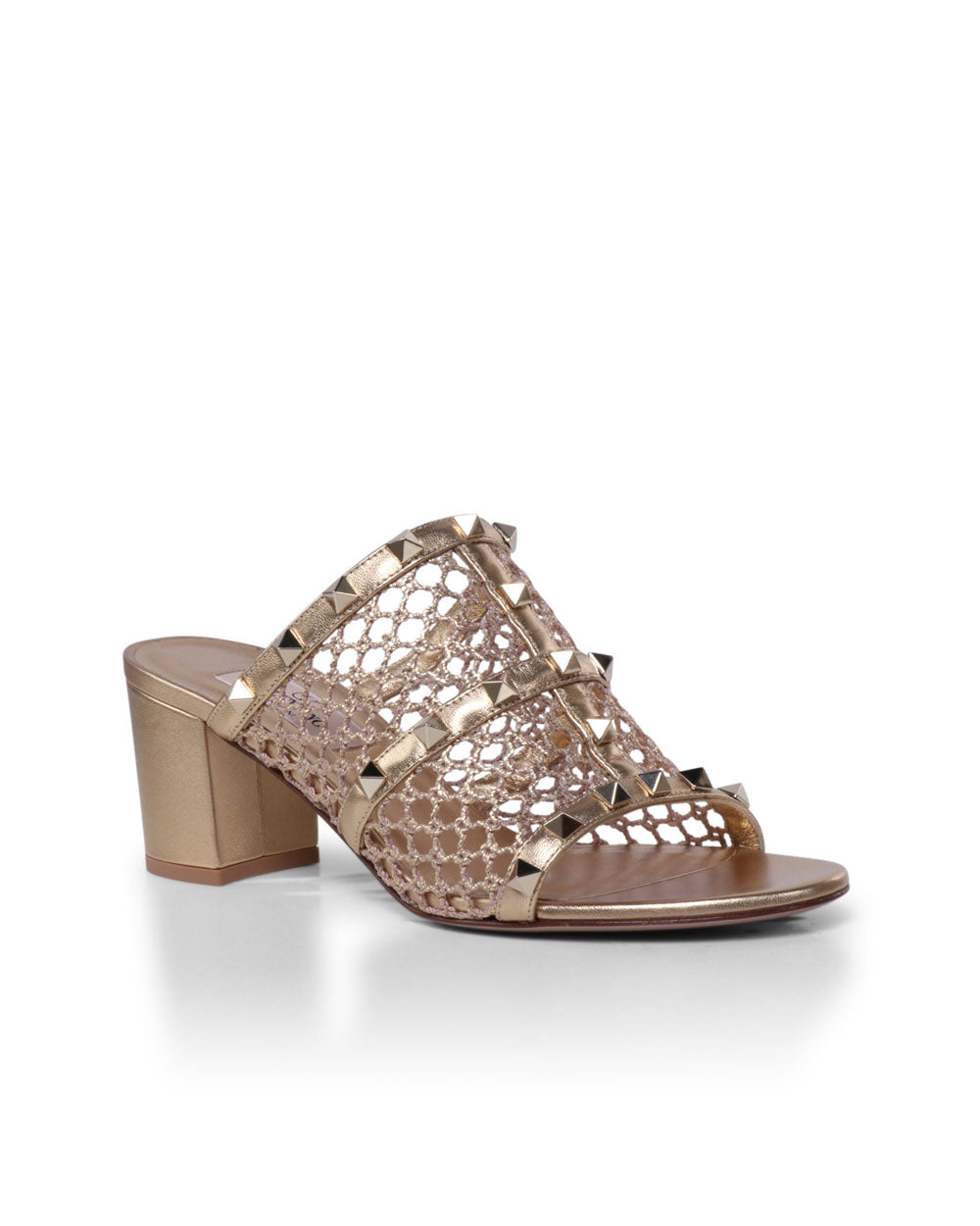 Rockstud Caged 60mm Mule in Gold