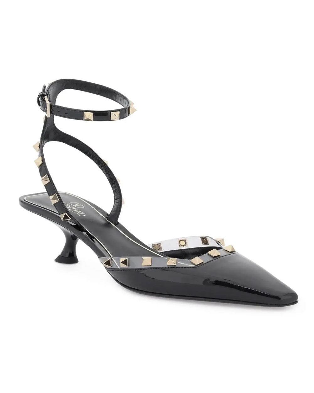 Rockstud Couture Ankle Strap Pump in Black