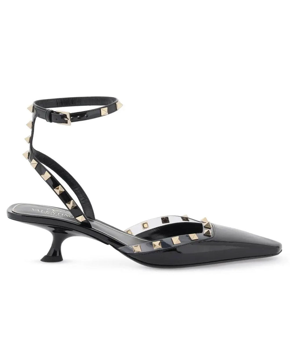 Rockstud Couture Ankle Strap Pump in Black