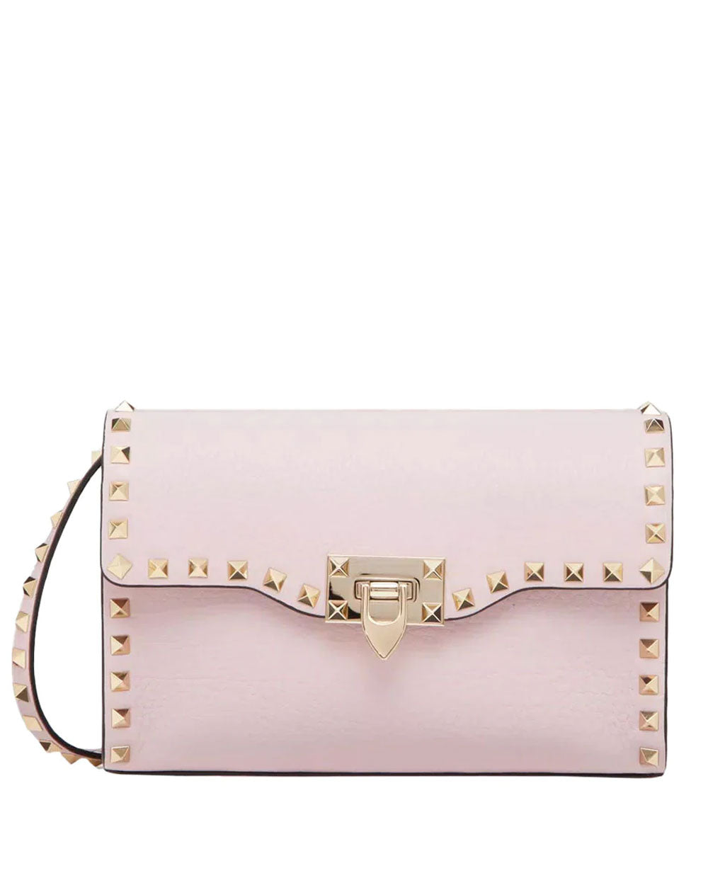 Valentino Small Rockstud Grainy Calfskin Crossbody in Rose Quartz ...