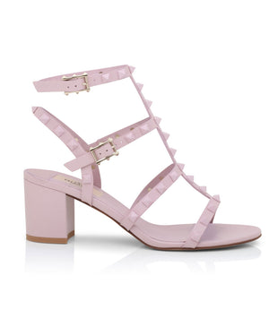 Rockstud Caged Sandal in Water Lilac