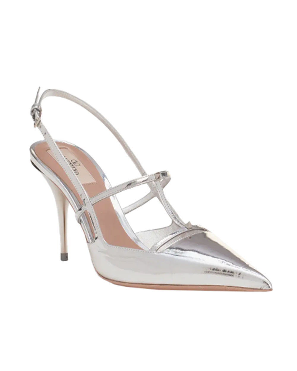 Rockstud Wispy Slingback Pump in Silver