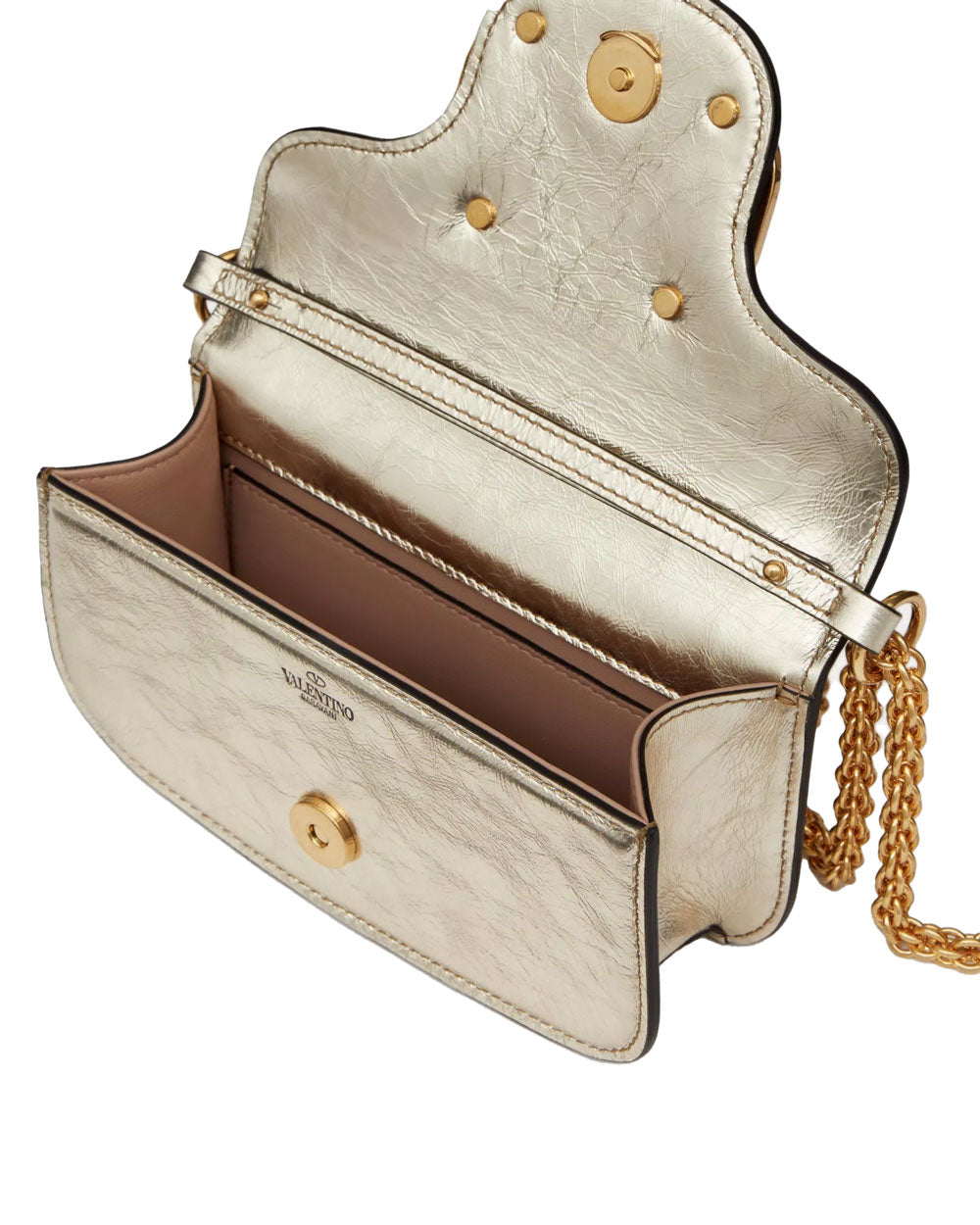 Small Loco Metallic Shoulder Bag in Platinum