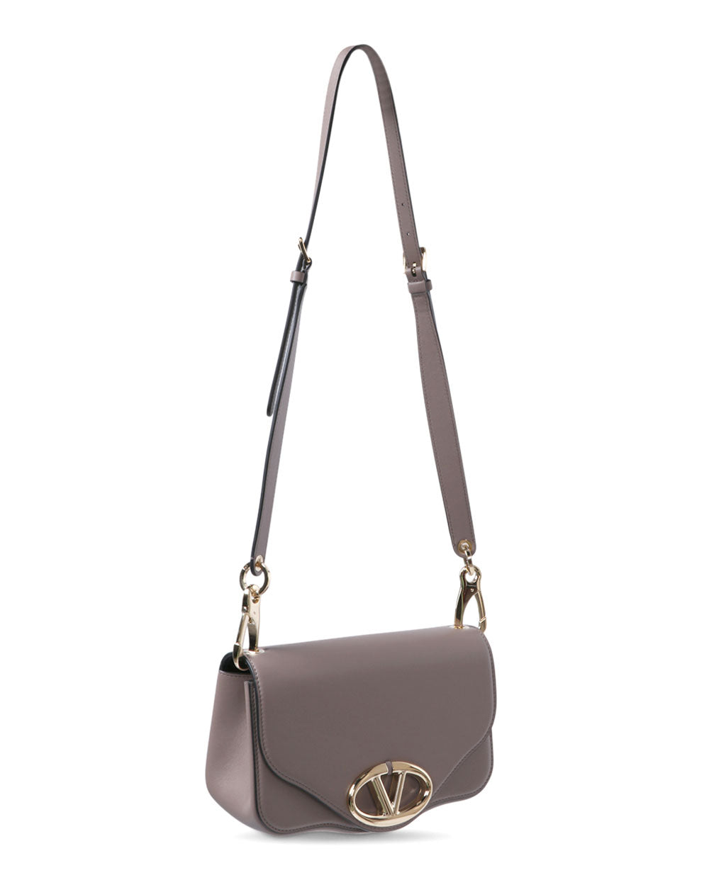 Small Logo Flap Shoulder Bag in Clay