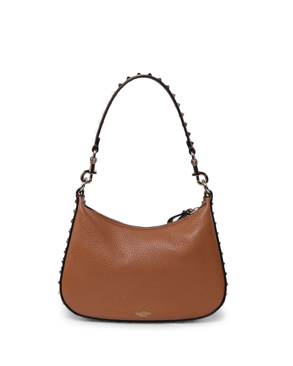 Small Rockstud Hobo Bag in Almond Beige