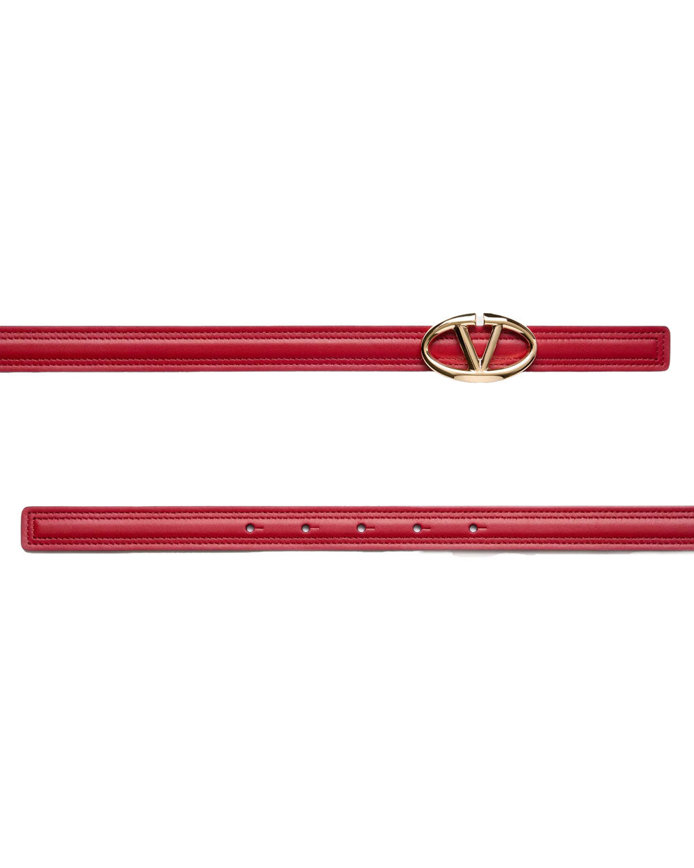 VLogo Moon Reversible Belt in Dark Red