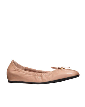 VLogo Signature Patent Leather Ballerina in Rose Cannelle