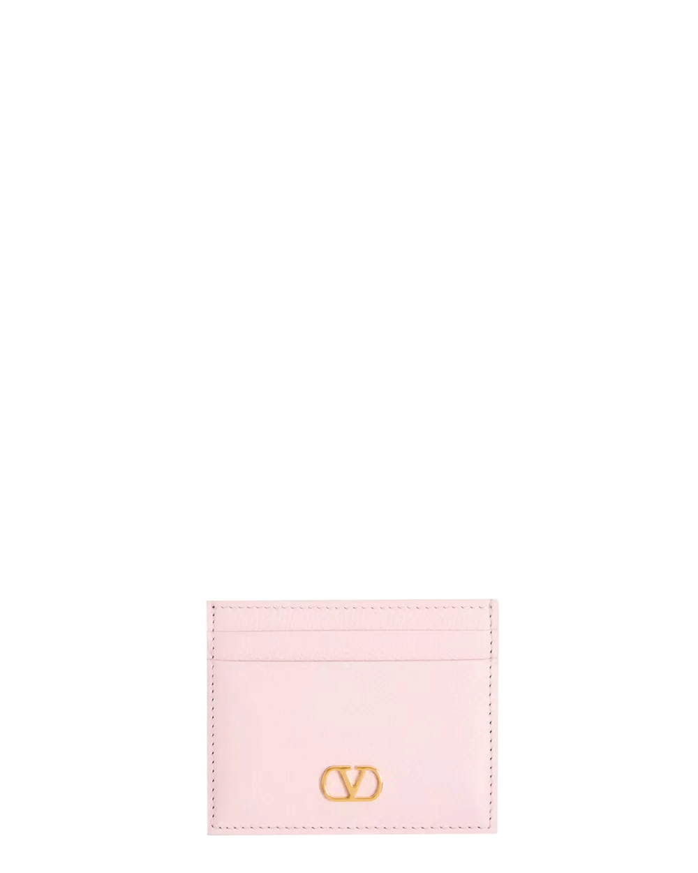 VLogo Signature Soft Grain Card Case in Rose Quartz