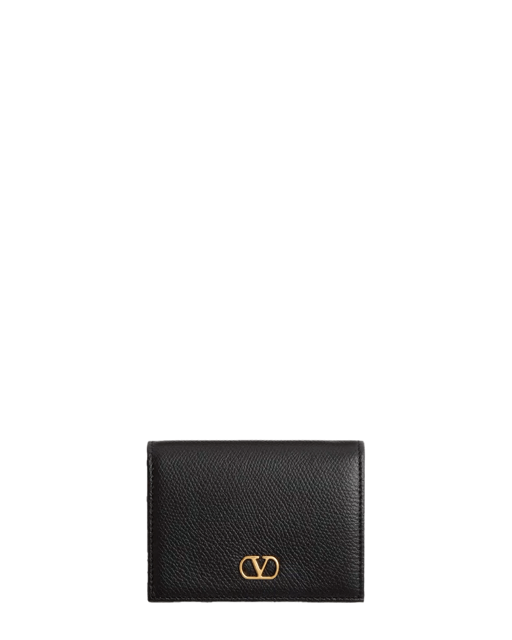 VLogo Signature Soft Grain Wallet in Nero