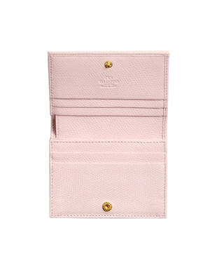 VLogo Signature Soft Grain Wallet in Rose Quartz