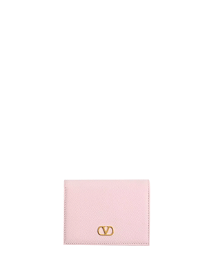 VLogo Signature Soft Grain Wallet in Rose Quartz