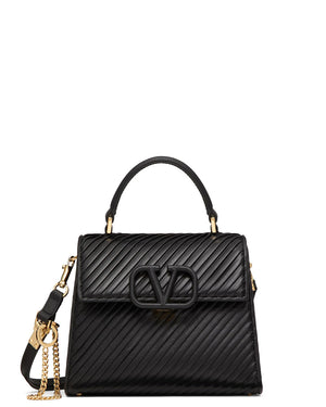 VSling Logo Top Handle Bag in Black