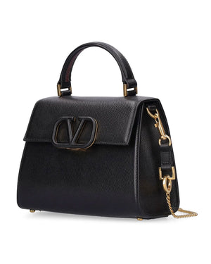 VSling Medium Top Handle Bag in Black