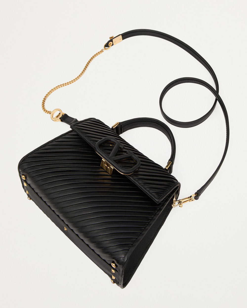 VSling Logo Top Handle Bag in Black