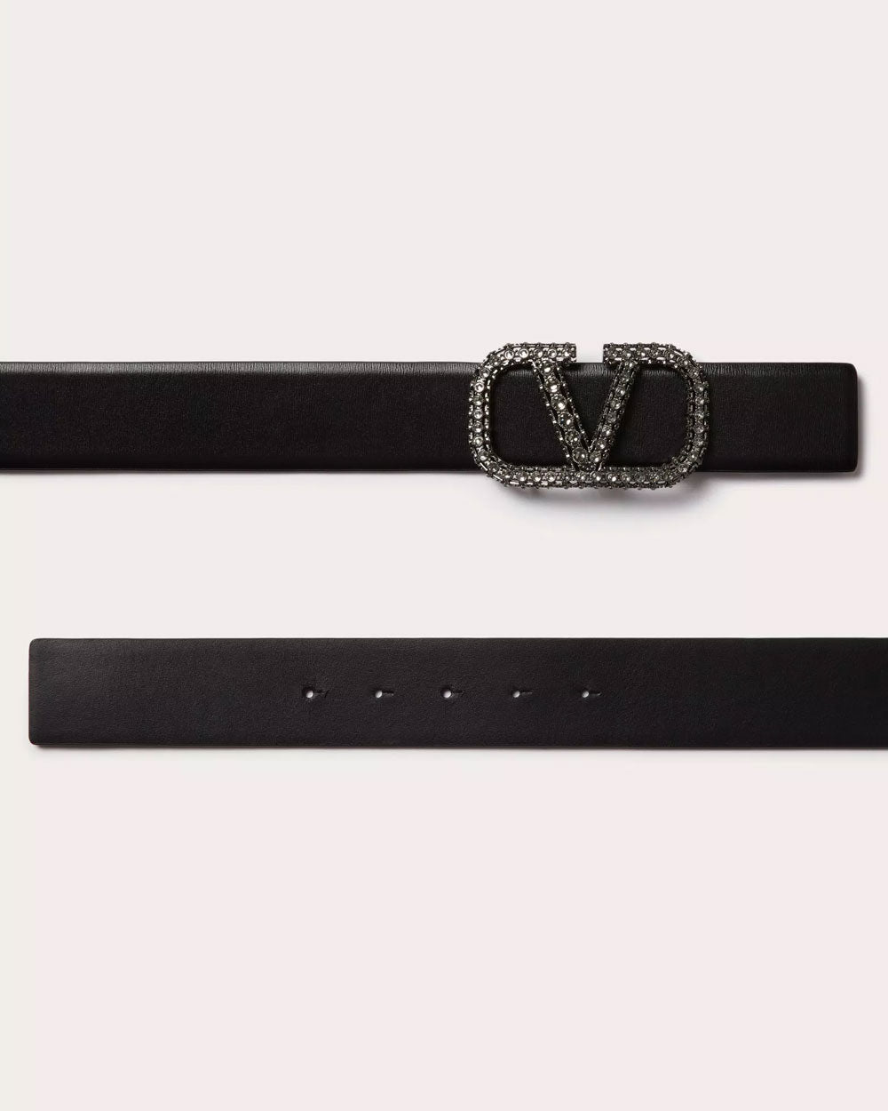 Vlogo Signature Belt in Nero and Black Diamond