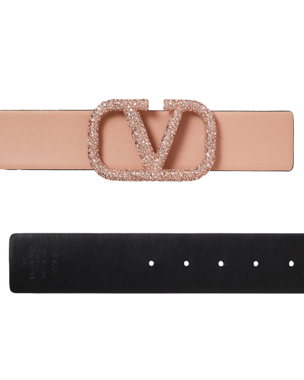 Vlogo Signature Reversible Belt in Blush and Black